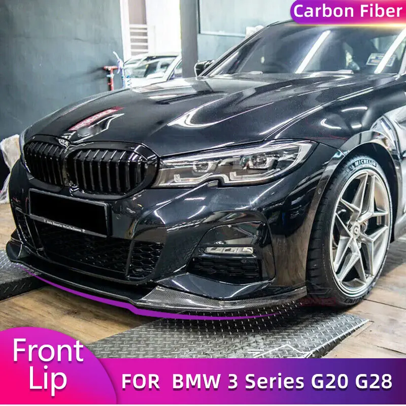 

Автомобильный передний бампер из углеродного волокна, спойлер, разветвители, фартук для BMW 3 серии G20 G28 M Sport 2020-2022