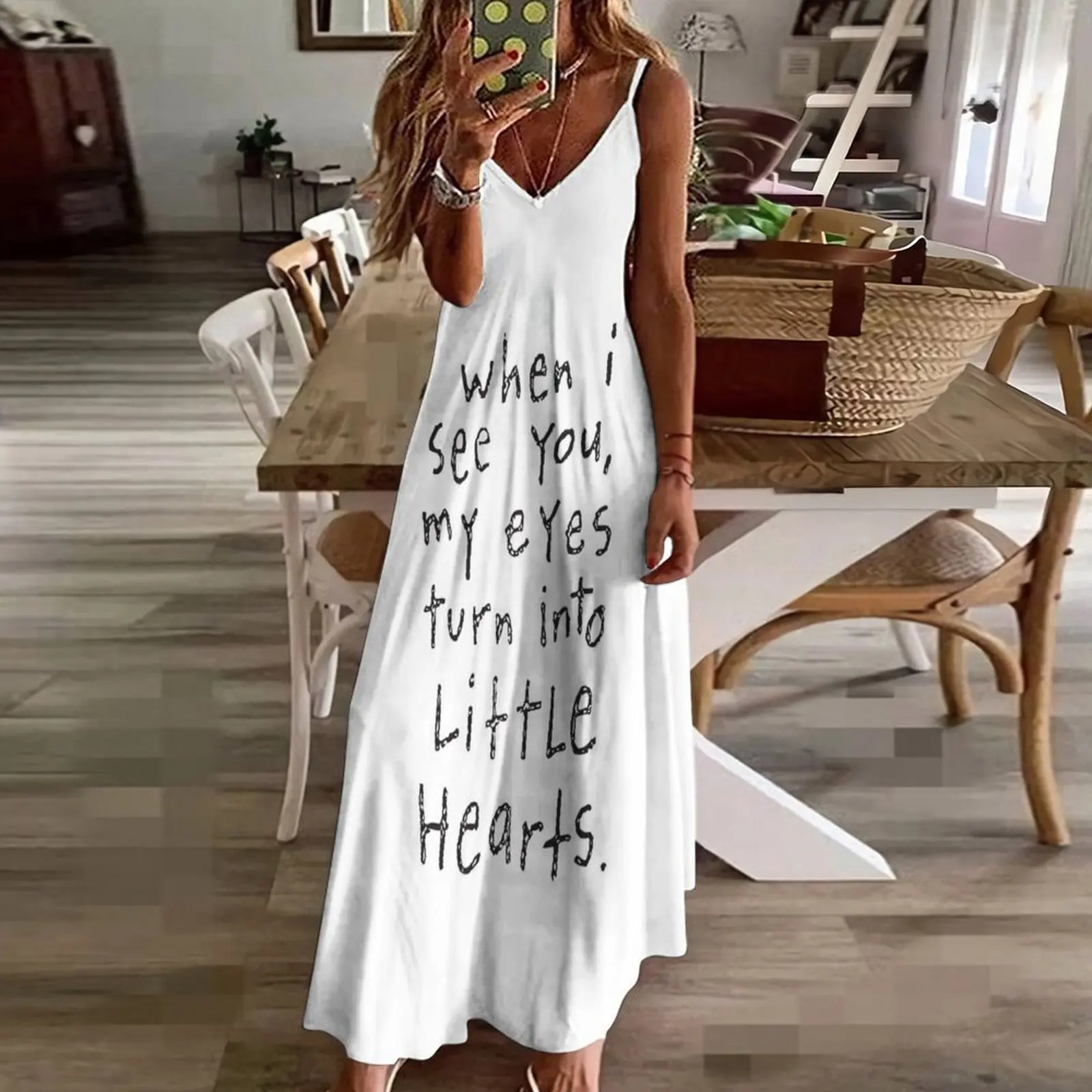 LITTLE HEARTS от Брюса Эшман Бейкер Платье без рукавов Пляжное платье Свободное летнее