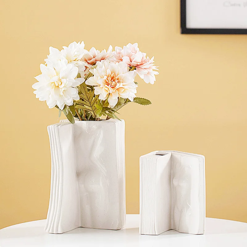 

Ceramic Face Book Vase Ornaments Living Room Bedroom Human Body Vase Flower Arrangement Container Home Decoration Accessories