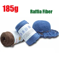185g raffia fiber cords hand knitting raffia straw hat crochet bag 100 natural plaid ribbon home decor