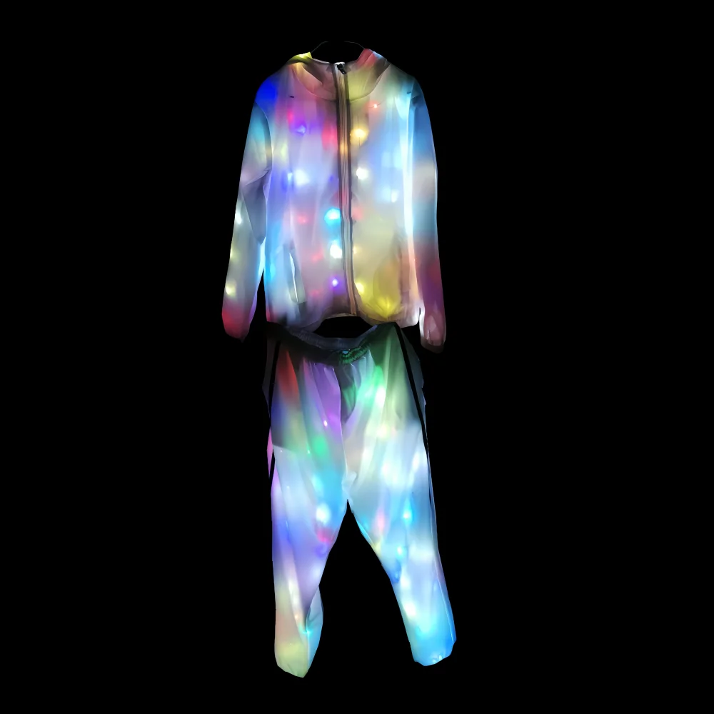 Прохладный полноцветный автоматический мигающий светодиодный костюм-куртка с
