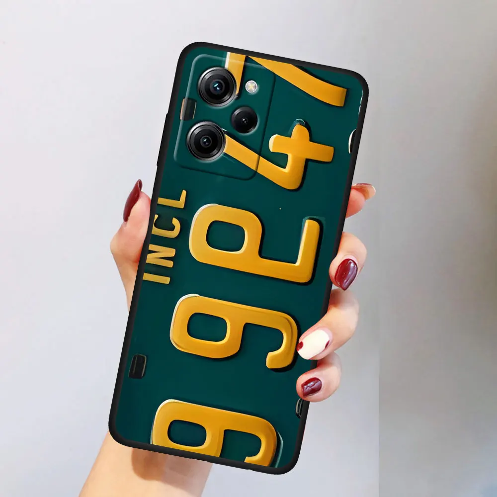 Фото Ретро-чехол для телефона с дизайном номерного знака для Xiaomi Mi 15T 14T 11 Lite 5G NE 13T 9 10T 11T Pro, черный, из мягкого ТПУ №4