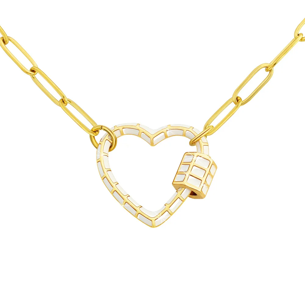 

LIWO кулон в форме сердца ожерелье открытая цепочка ожерелье ins ювелирные изделия Хип-хоп панк индивидуальная цепочка Bagu Шейная цепь Женская