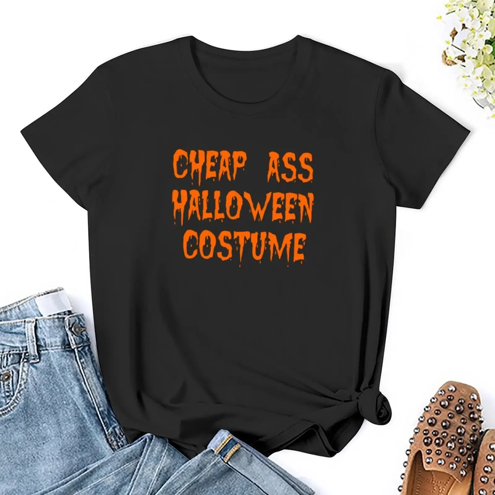cheap ass halloween costume T-shirt summer tops oversized Short sleeve tee Women