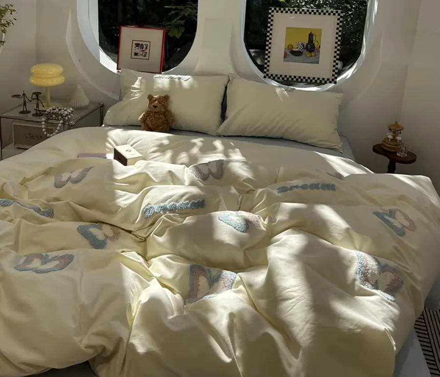 Романтическое полотенце с вышивкой бабочкой постельный комплект 1 5 8 2 0 полный