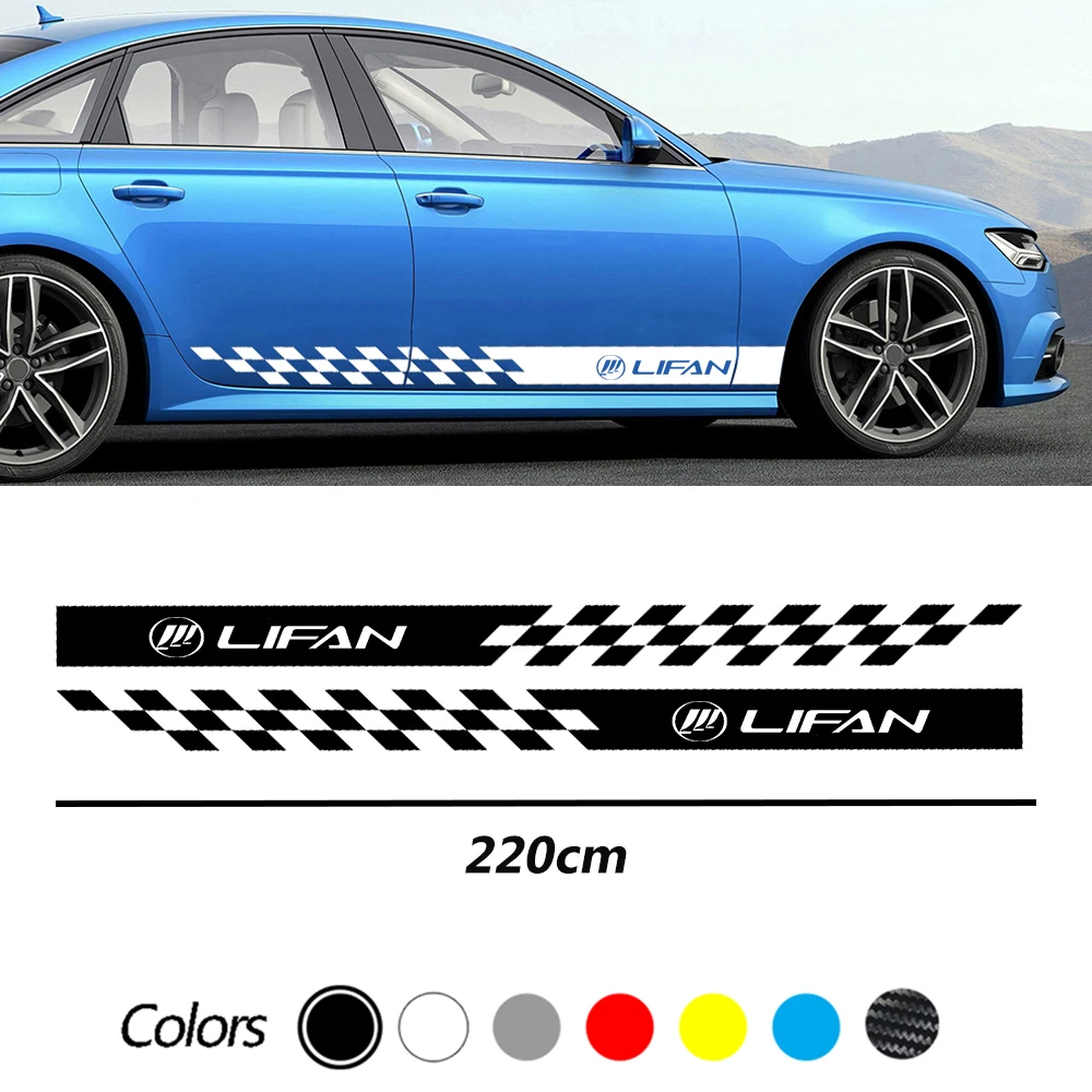 Наклейки на боковую дверь автомобиля, 2 шт., наклейки s для Lifan X60 Solano 320 720 620 125CC 200CC 150CC, автомобильные аксессуары, наклейка «сделай сам»