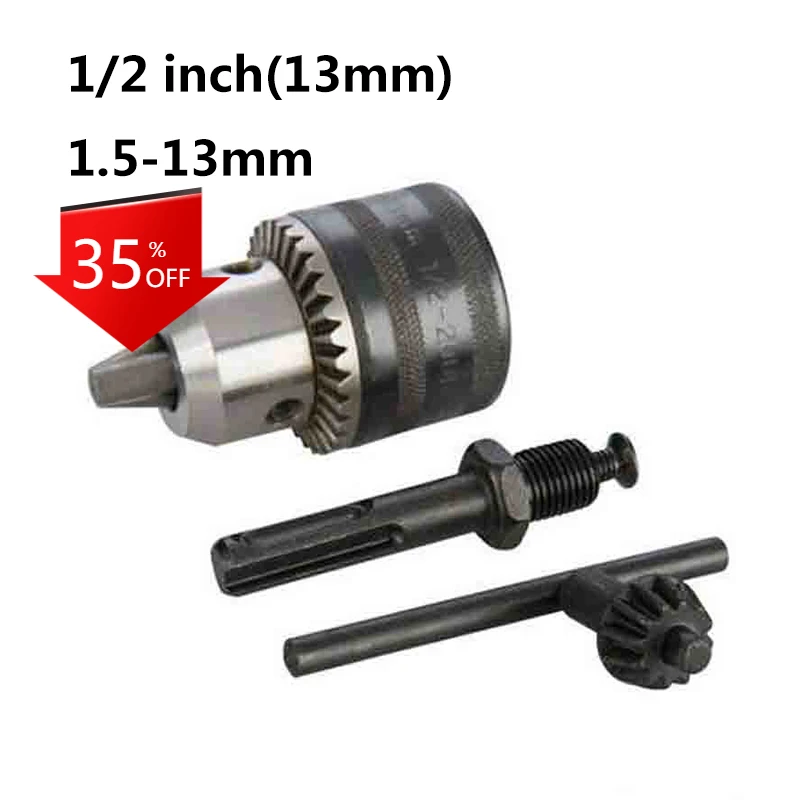 

1pc 1/2"13mm Adapter Keyless Chuck Drill Bits Replacement For DEWALT BOSCH Makita 1.5-13mm Chuck With SDS Plus Key