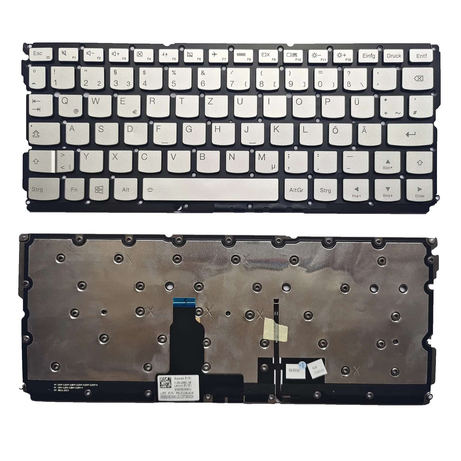 

Новинка для Lenovo IdeaPad yoga 900s-12ISK клавиатура с подсветкой GR Серебряный без рамки