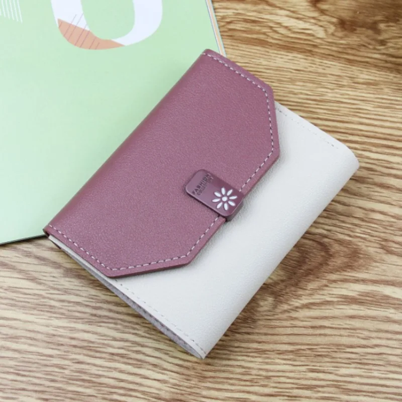 

Женские кошельки, элегантный женский мини-кошелек на молнии, модный кошелек для карт в стиле пэчворк, Женский Классический трехслойный складной кошелек для монет из искусственной кожи