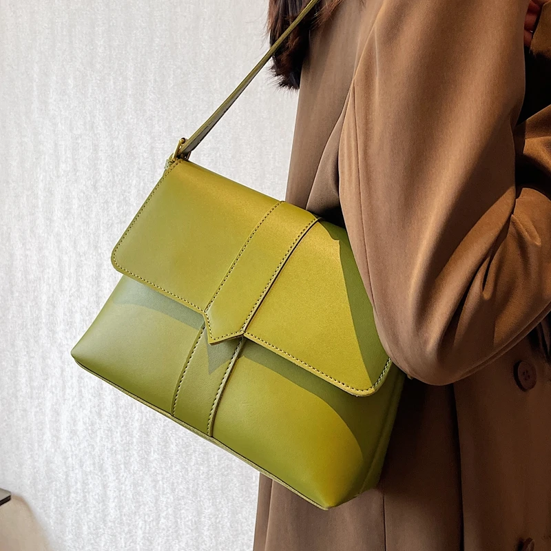 

Textured Pu Leather Shoulder Bags For Women Large Capacity Solid Flap Stachels Tote Bag All-Match Female Crossbody Pack