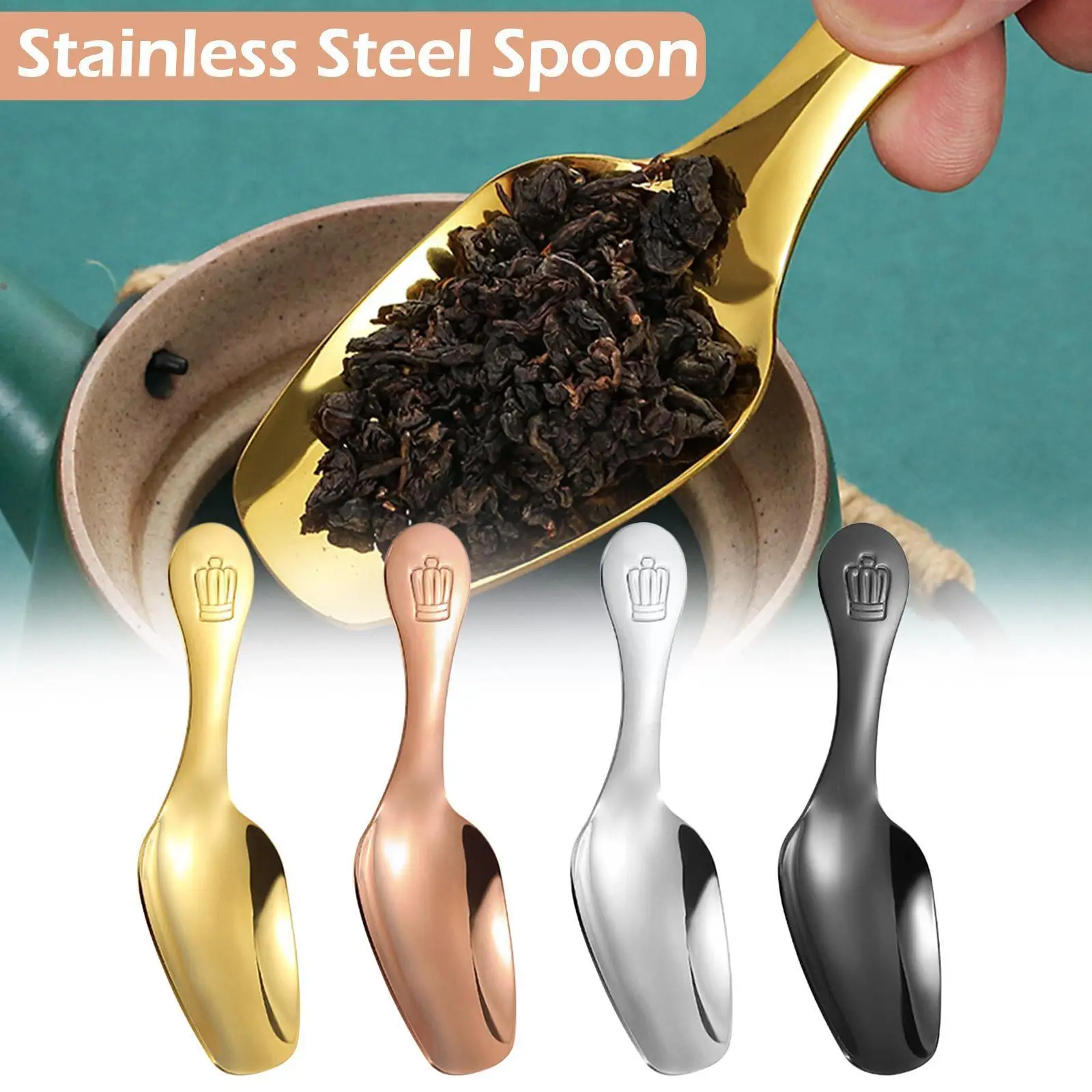 

1Pc Kitchen Stainless Steel Teaspoons Short Handle Salt Spice Cafetera Spoon Coffee Small Spoon Sugar Condiment Scoop Tea Z2P7