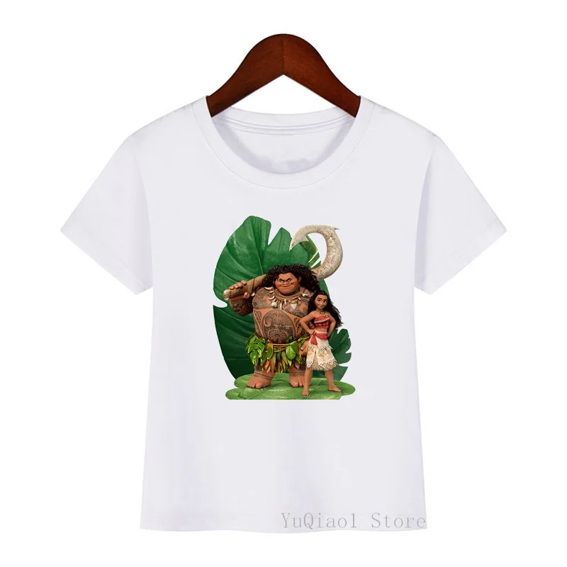 

2022 Moana PrincessTshirt Girls Leisure T-Shirt Clothes Cartoon Kids Clothes Funny Children'S Clothing White Shirt Tee Tops