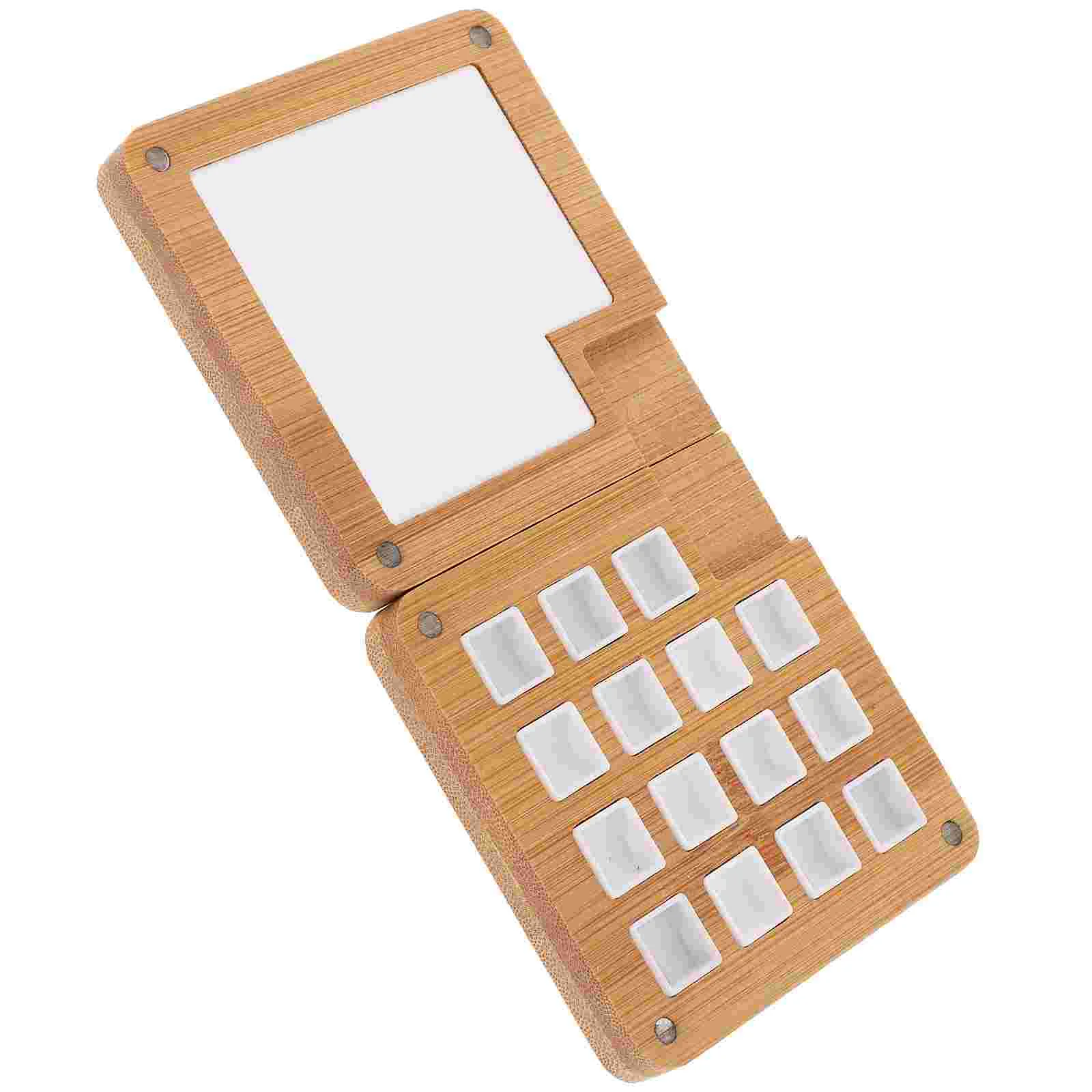 

Watercolor Empty Box Wooden Travel Sketchbook Case Tins Pallet Portable Mini Pigment Lid Colour Pocket