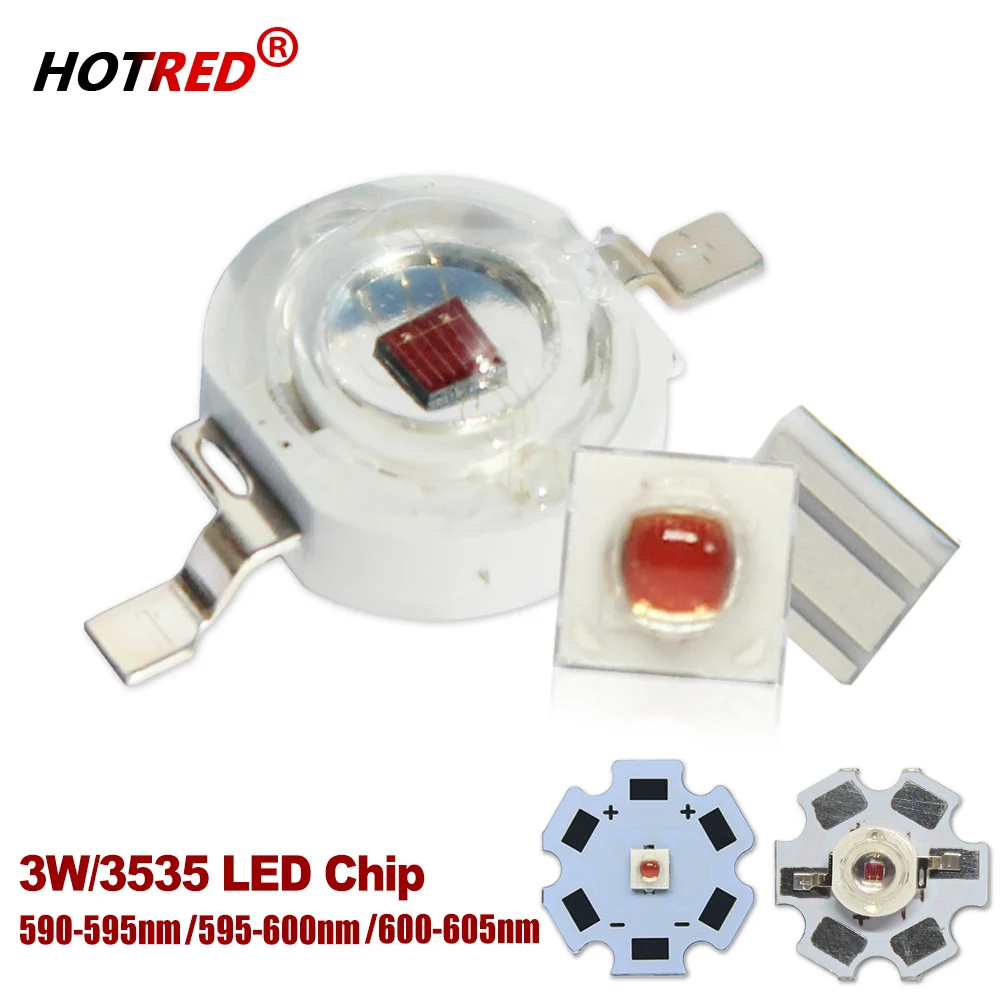 HotRed 3W 3535 590-600nm LED светодиодный чип