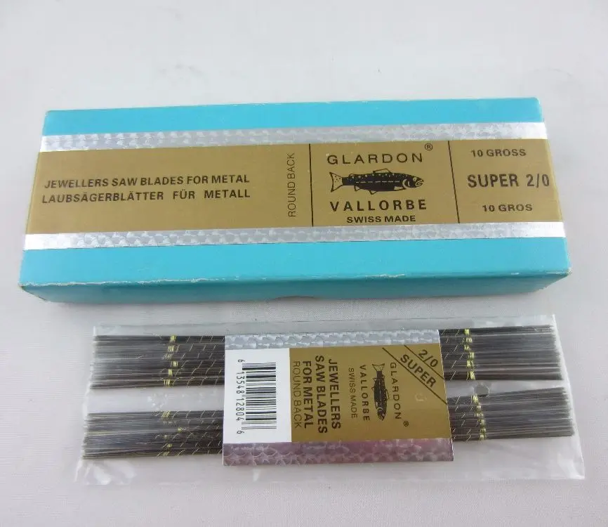 

Бесплатная доставка 3/0 1 пакет = 144 шт., лезвия для ювелирной пилы, лезвия для пилы Glardon Vallorbe, алмазные золотые серебряные лезвия для резки рамы