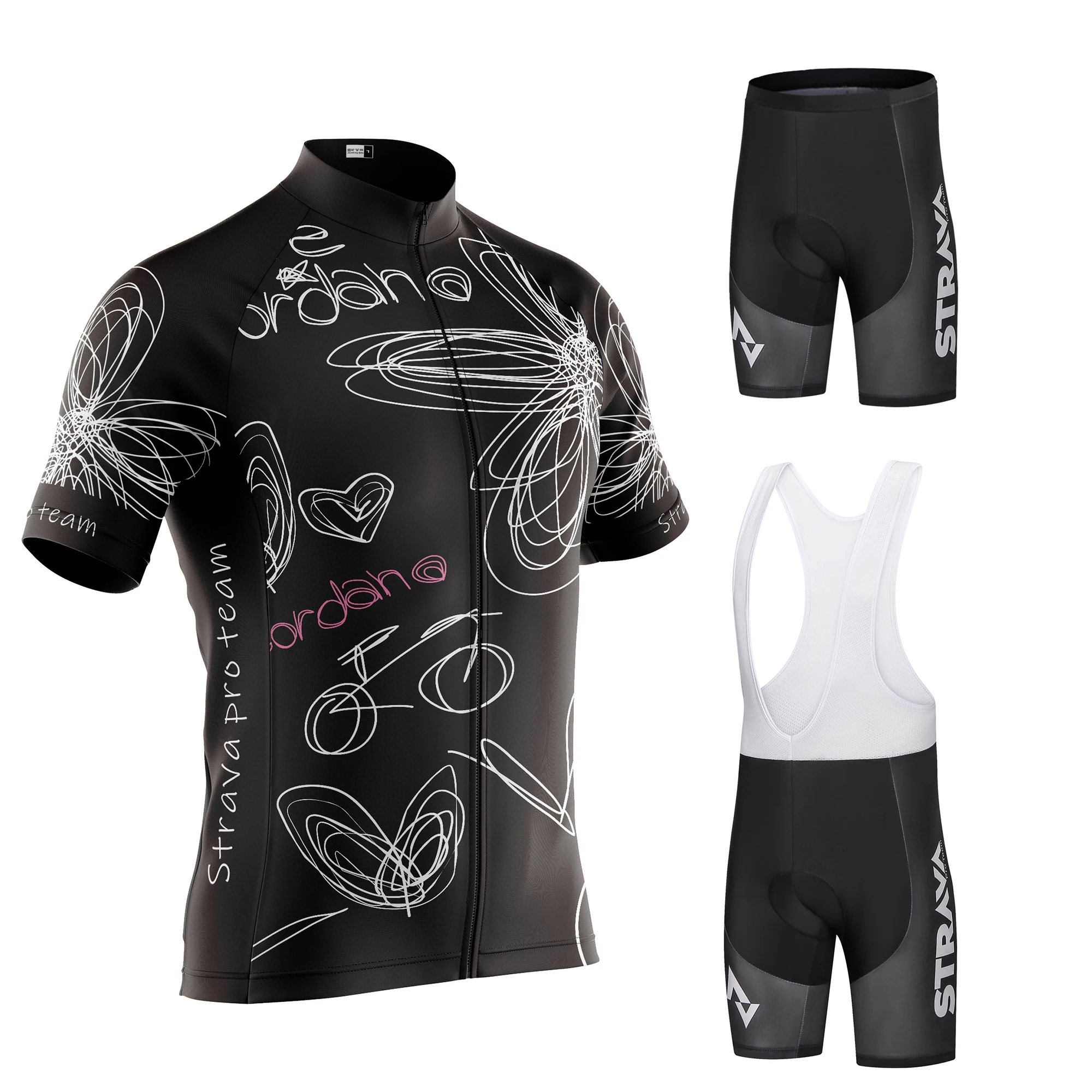 

STRAVA Pro Team Cycling Jersey Men Set Bib Shorts Set Summer Bike Jersey Bicycle Racing Uniform Clothes