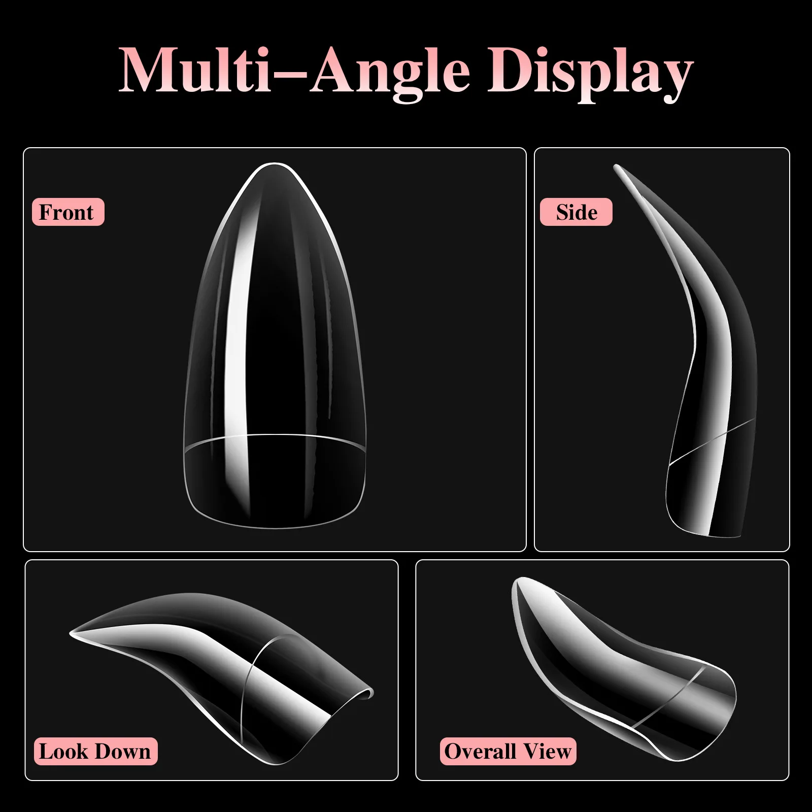 100 шт. изогнутые типсы для ногтей Hawk 10 размеров пакет половина покрытия