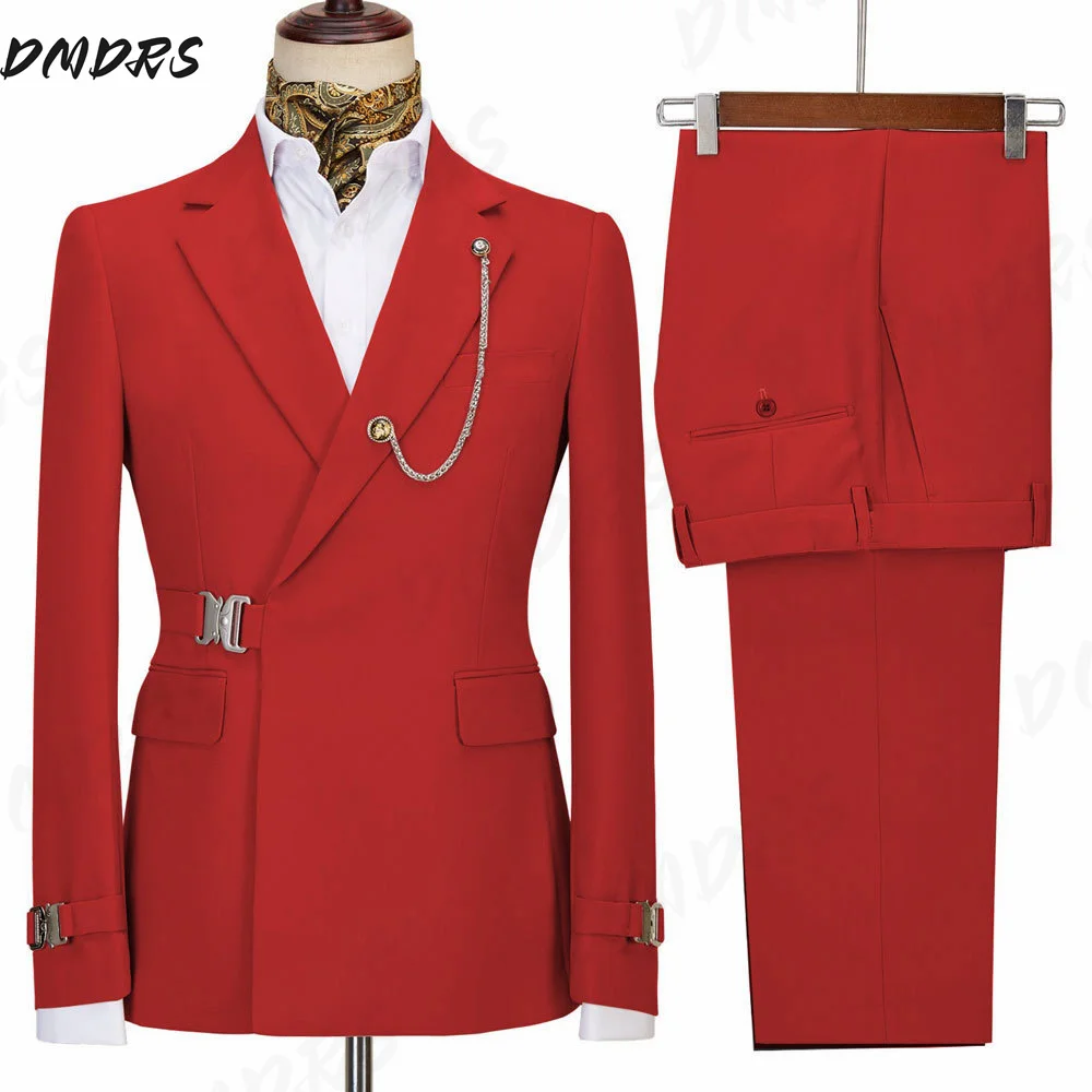 DMDRS Элегантный мужской костюм из полиэстера 2 предмета