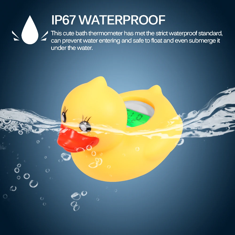 

New Bathroom Water Thermometer Bath Waterproof Digital Floating Duck Infant Sensor LED Warning Bathtub Alarm Chronograph