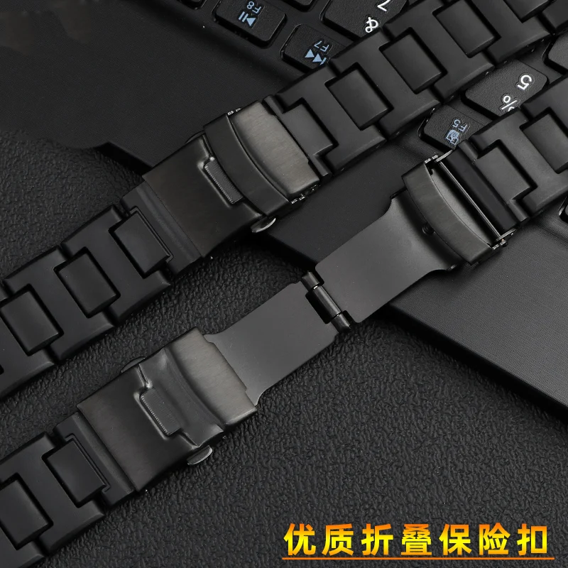 Strap accessories for Casio PROTREK mountaineering series PRW-7000/7000FC outdoor plastic steel watch band men's black