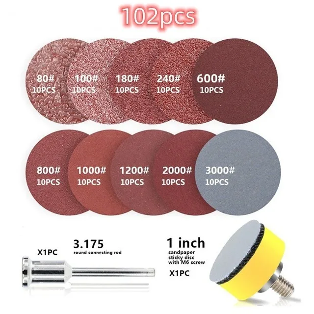 102 шт., шлифовальные диски «сделай сам», зернистость 100-3000, 1/2/3 дюйма, набор абразивных полировальных подушечек для вращающегося инструмента Dremel, аксессуары для наждачной бумаги