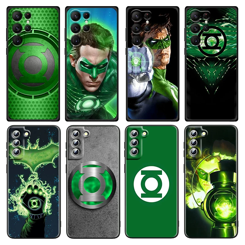 

DC Hero Green Lantern For Samsung Galaxy S23 S22 S21 S20 Ultra Plus Pro S10 S9 S8 S7 4G 5G Silicone Soft Black Phone Case Fundas