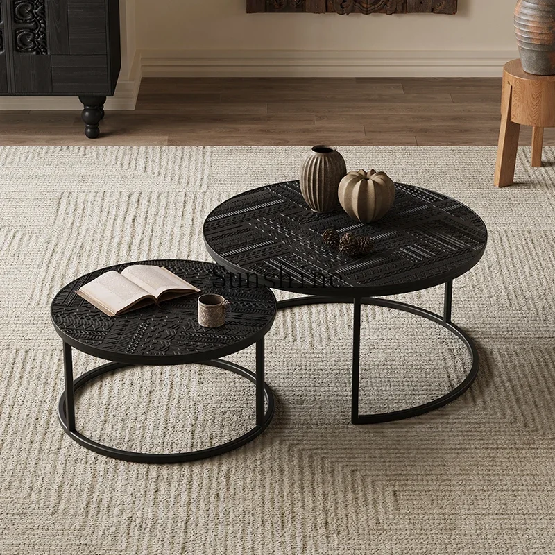 Ваби Сасанский ветер из цельного дерева для гостиной средневековый круглый