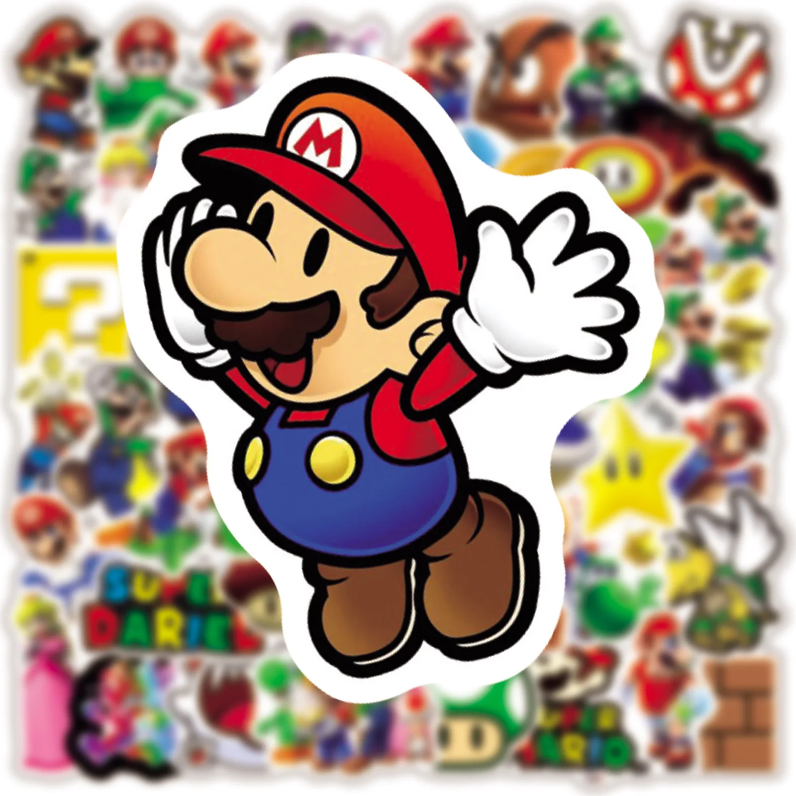 

50PCS Super Mario Bros Stickers Action Figure Luigi Cartoon DIY Waterproof Laptop Luggage Water Cup Sticker Kids Gifts