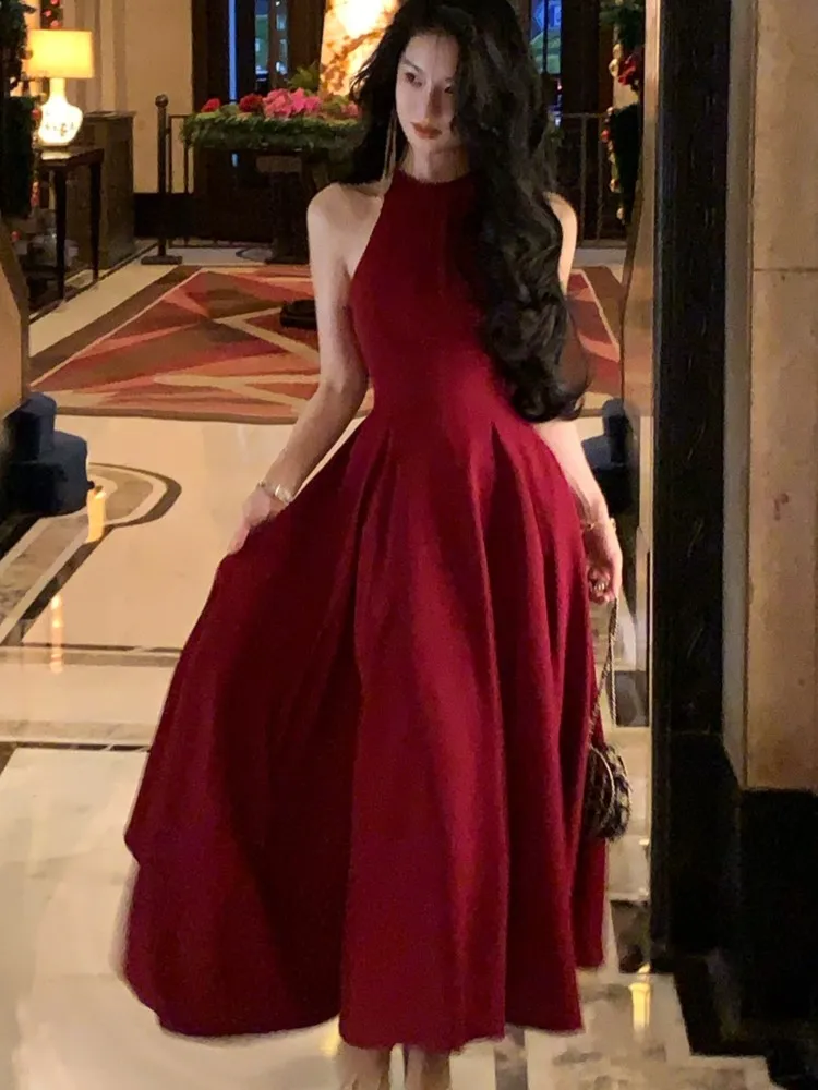 Платье женское ТРАПЕЦИЕВИДНОЕ средней длины модный однотонный Элегантный