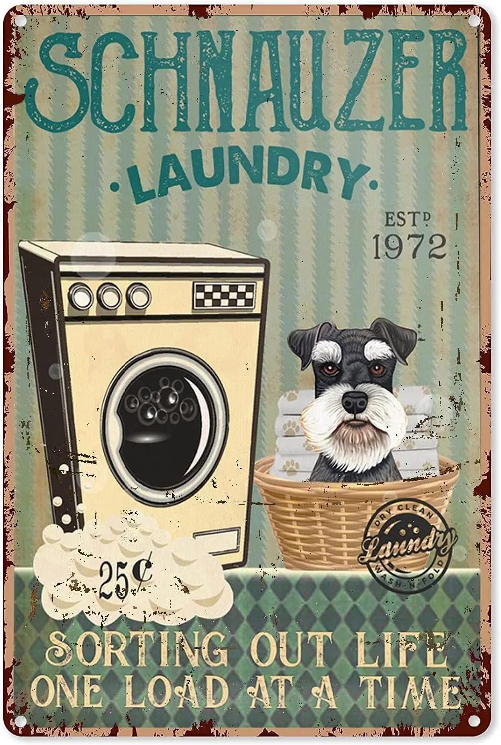 Mocozim Металлический Настенный Декор Шнауцер Собака Прачечная Компания Сортировка