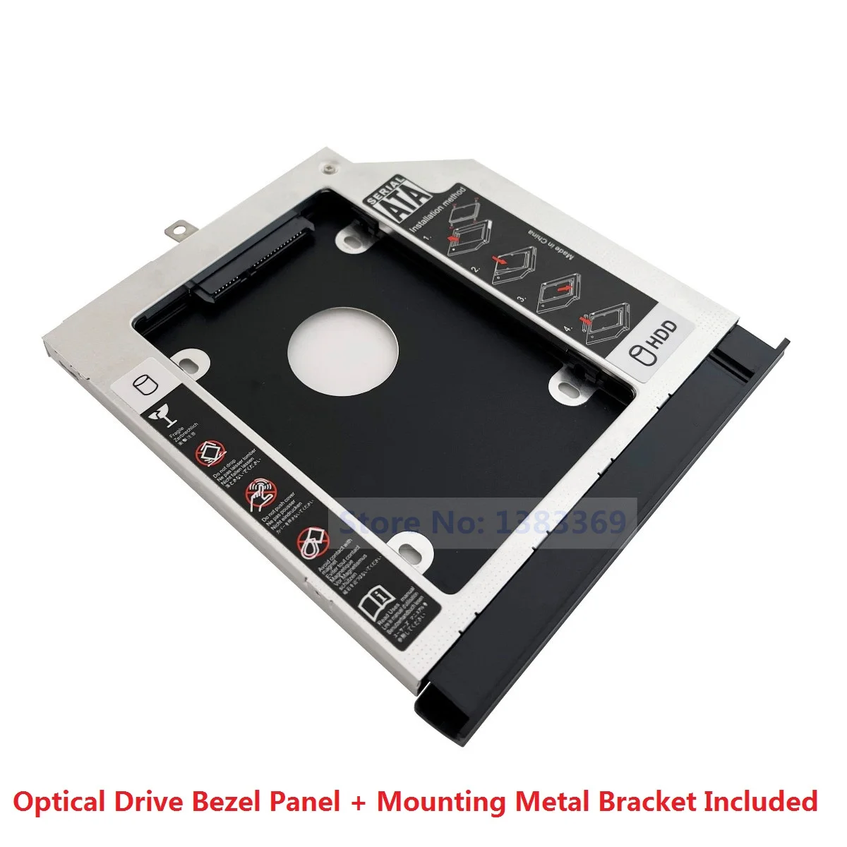 

SATA 2nd Hard Drive SSD HDD Module Caddy Adapter for Lenovo IdeaPad 310 510 ISK IKB IAP ABR Series + Bezel Front Panel Bracket