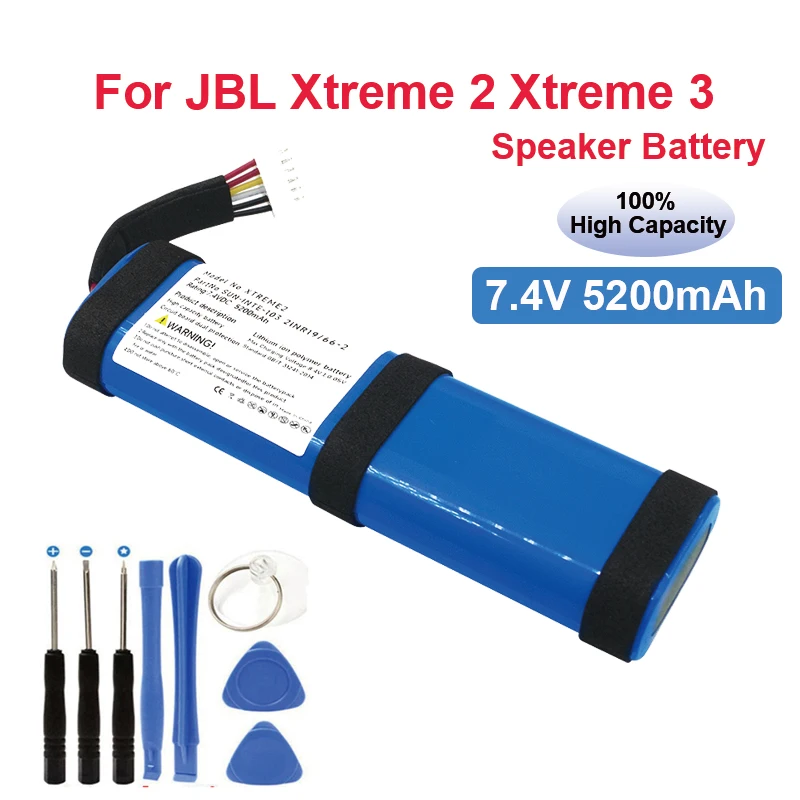 Подходит для JBL Xtreme 2 Xtreme 3 Xtreme2 Xtreme3 Замена аккумулятора 7.4V 5200mAh