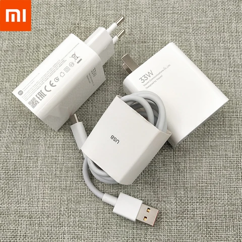 Оригинальное зарядное устройство Xiaomi 33 Вт EU/US Turbo, адаптер питания для быстрой зарядки 6A Type C, кабель для Mi 11 10 T Pro 10S Redmi Note 11 10 9 S