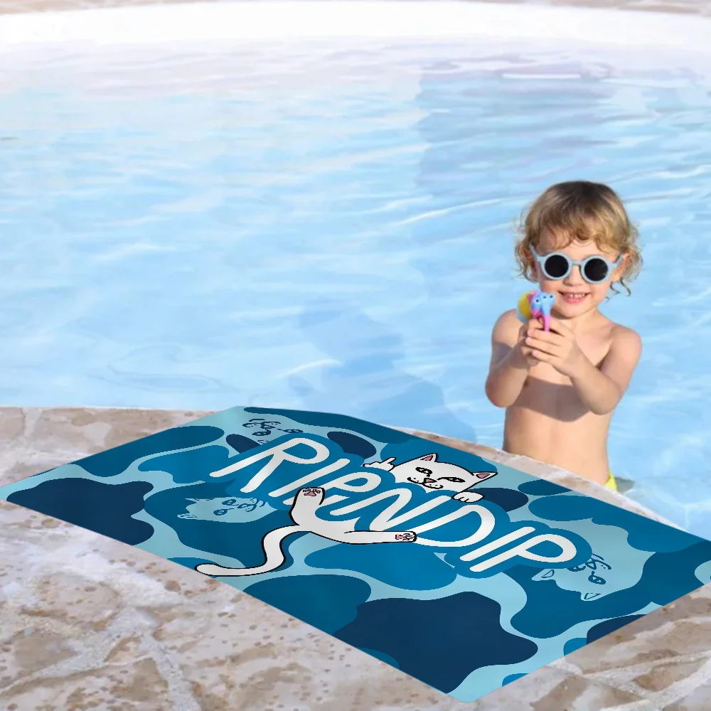 Фото Cat R-Ripndips Anime Beach Swimming Towel Soft Absorbent Washcloth Children's Gifts For Kids Travel Camping Gym №3