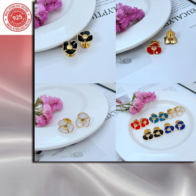 Чистое серебро s925 модные французские очаровательные легкие роскошные серьги с