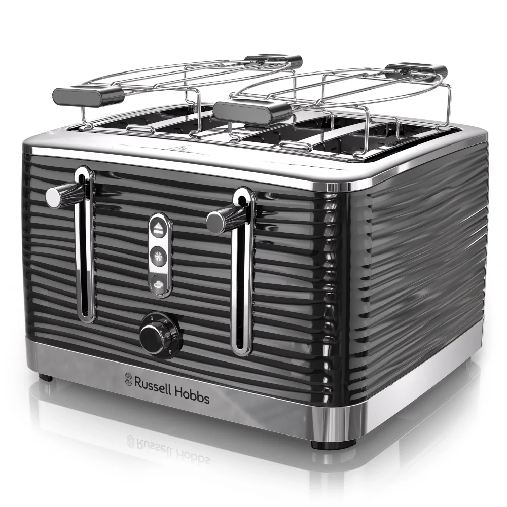 

Russell Hobbs Coventry™ 4-Slice Toaster, Black, TR9450BR Toaster Breakfast Machine Home Appliance