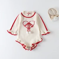 rinilucia baby girl rompers newborn baby clothes long sleeves ruffle knitted girls one pieces autumn baby girl outfit jumpsuit