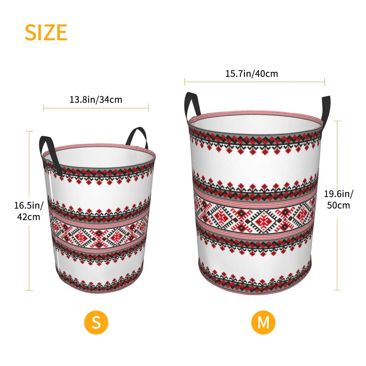 Украинская вышитая корзина для белья Vyshyvanka складная богемная Геометрическая