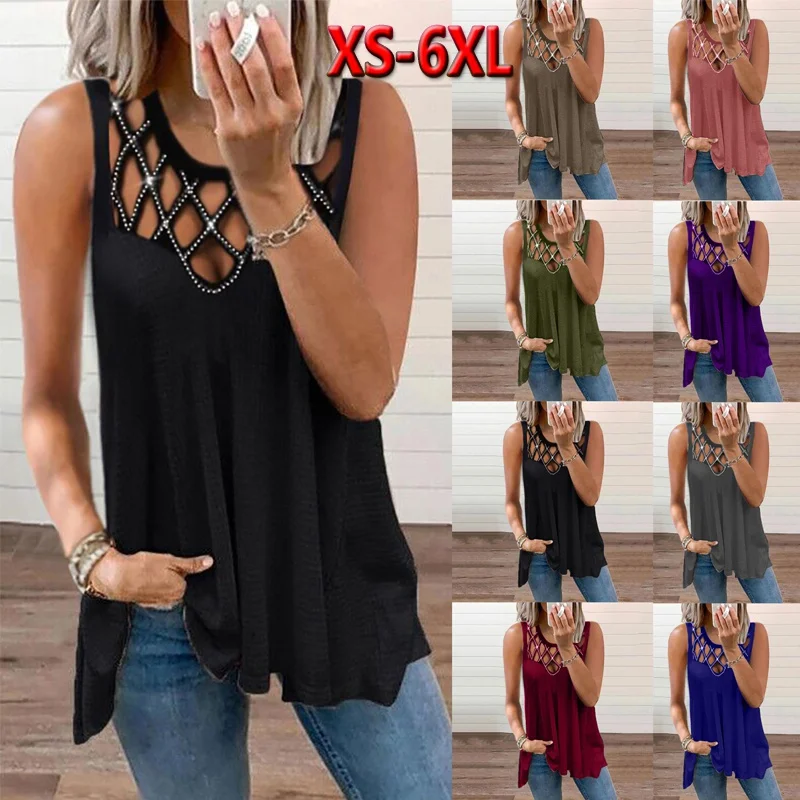 

2022 Summer New Hollow Halter Solid Color Short Sleeve Top Retro V Neck Pullover Casual Loose Women'S T-Shirt S-6Xl
