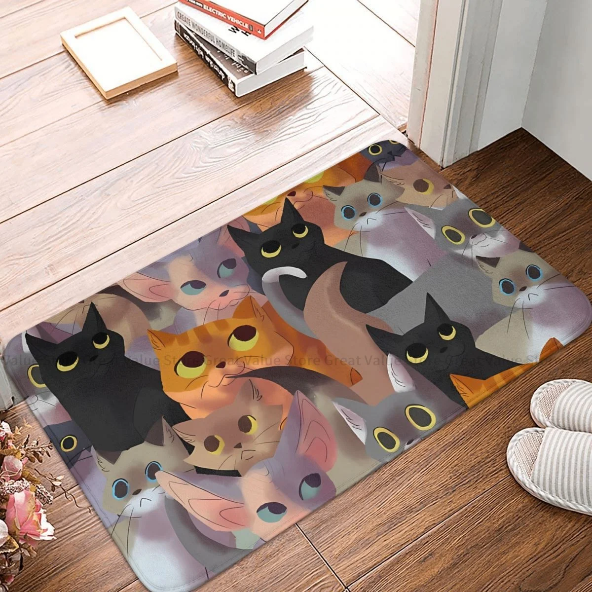 

Animals Bath Non-Slip Carpet Lotsa Cats Bedroom Mat Entrance Door Doormat Home Decoration Rug