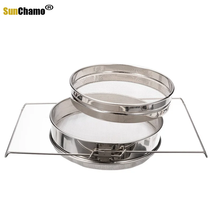 new double layer honey sieve strainer mesh stainless steel filter reusable beekeeping sieve tool kitchen gadgets free global shipping
