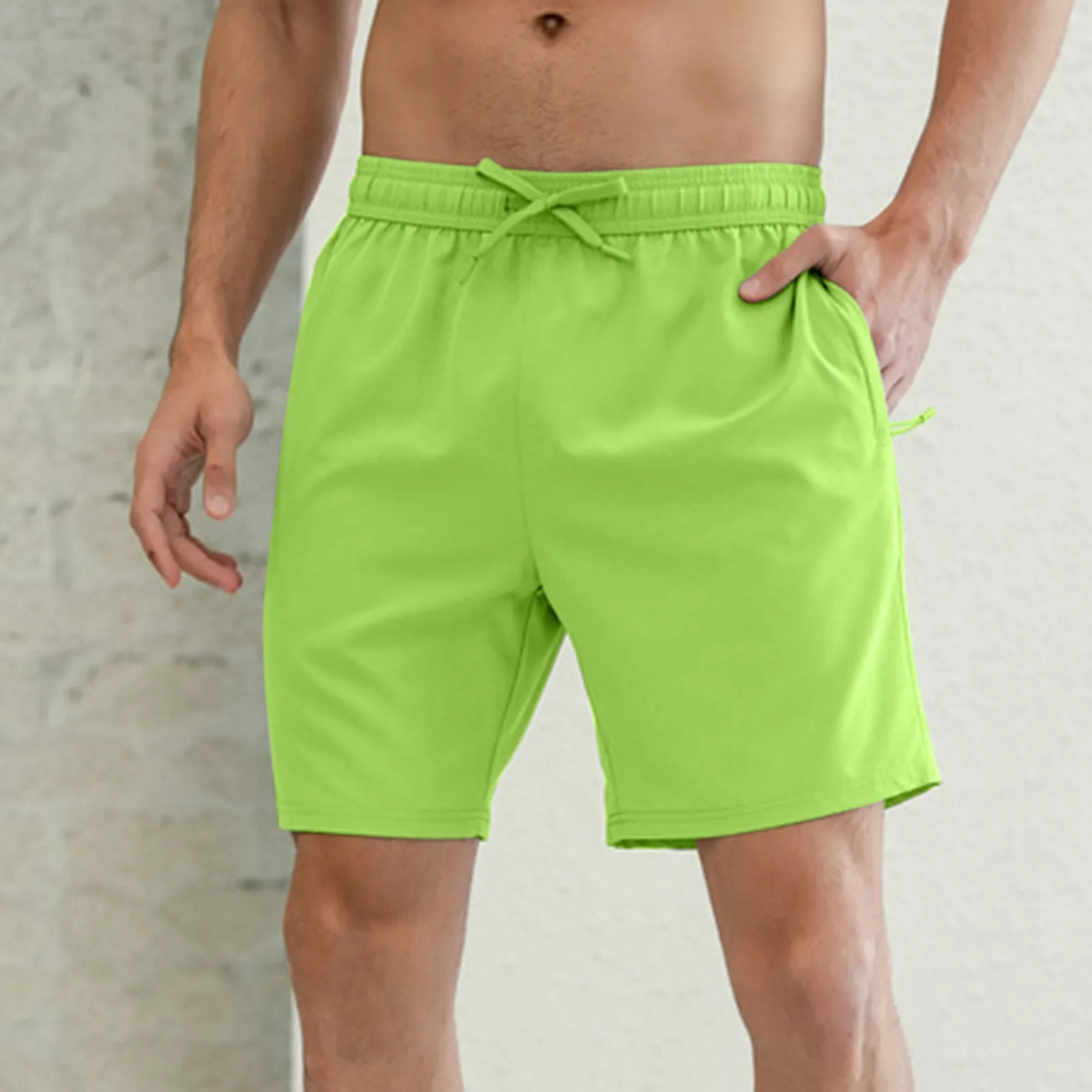 

Ice Silk Trunks Quick Dry Shorts Solid Color Summer Lace Up Shorts For Men Elastic Homewear Sleepwear Pantalones Cortos New