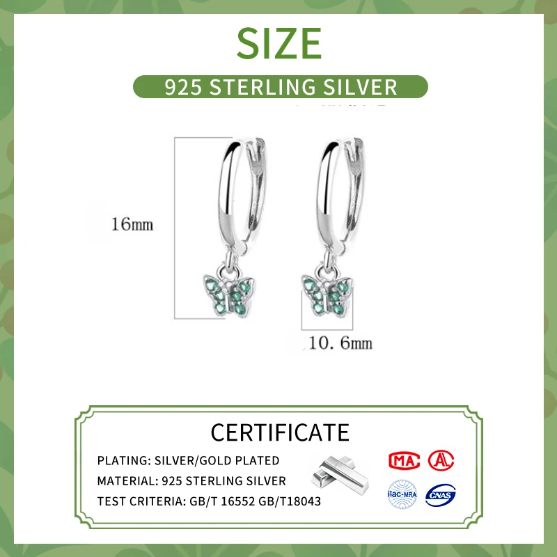 Женские серьги-Обручи из серебра 925 пробы с цирконом