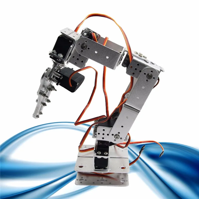 

Сделай Сам робот умный робот ROT2U 6DOF алюминиевый робот рука зажим крепление комплект с сервоприводами для Arduino-Серебристый