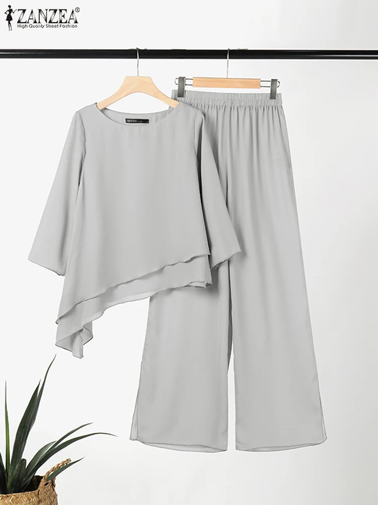 Женские комплекты из 2 предметов ZANZEA Осень 2023 блузка с рукавом 3/4 топ
