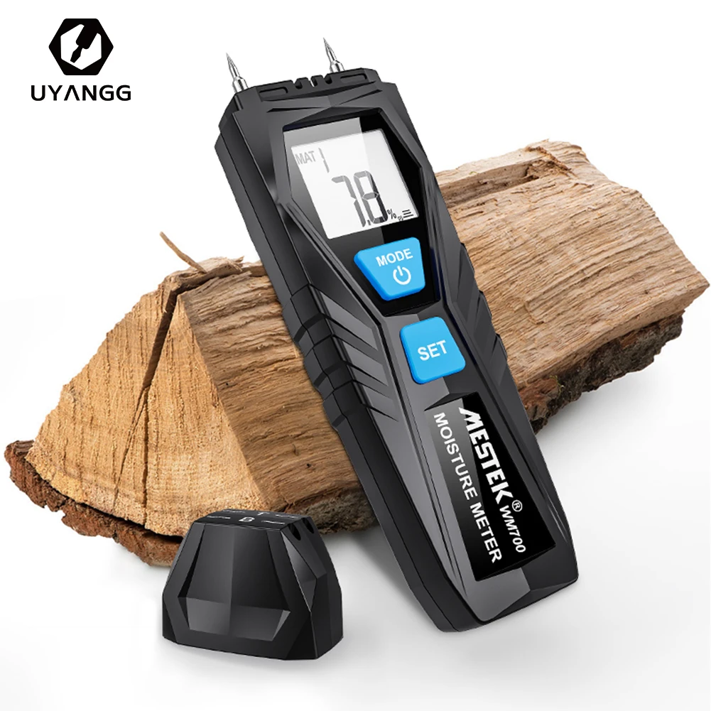 

UYANGG Two Pins Digital Wood Moisture Meter 0-99.9% Wood Humidity Tester Wall Hygrometer Timber Damp Detector Large LCD Display