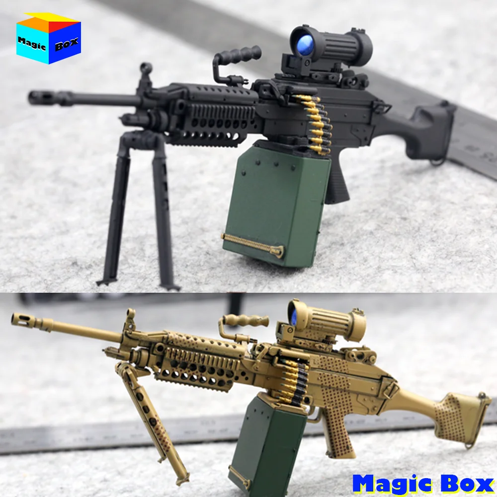 

1/6 Soldier Arms-rack MK46 MK48 M249 Machine Gun Black/Sand Plastic Military Weapon Model Toy Fit 12'' Action Figure Accessory