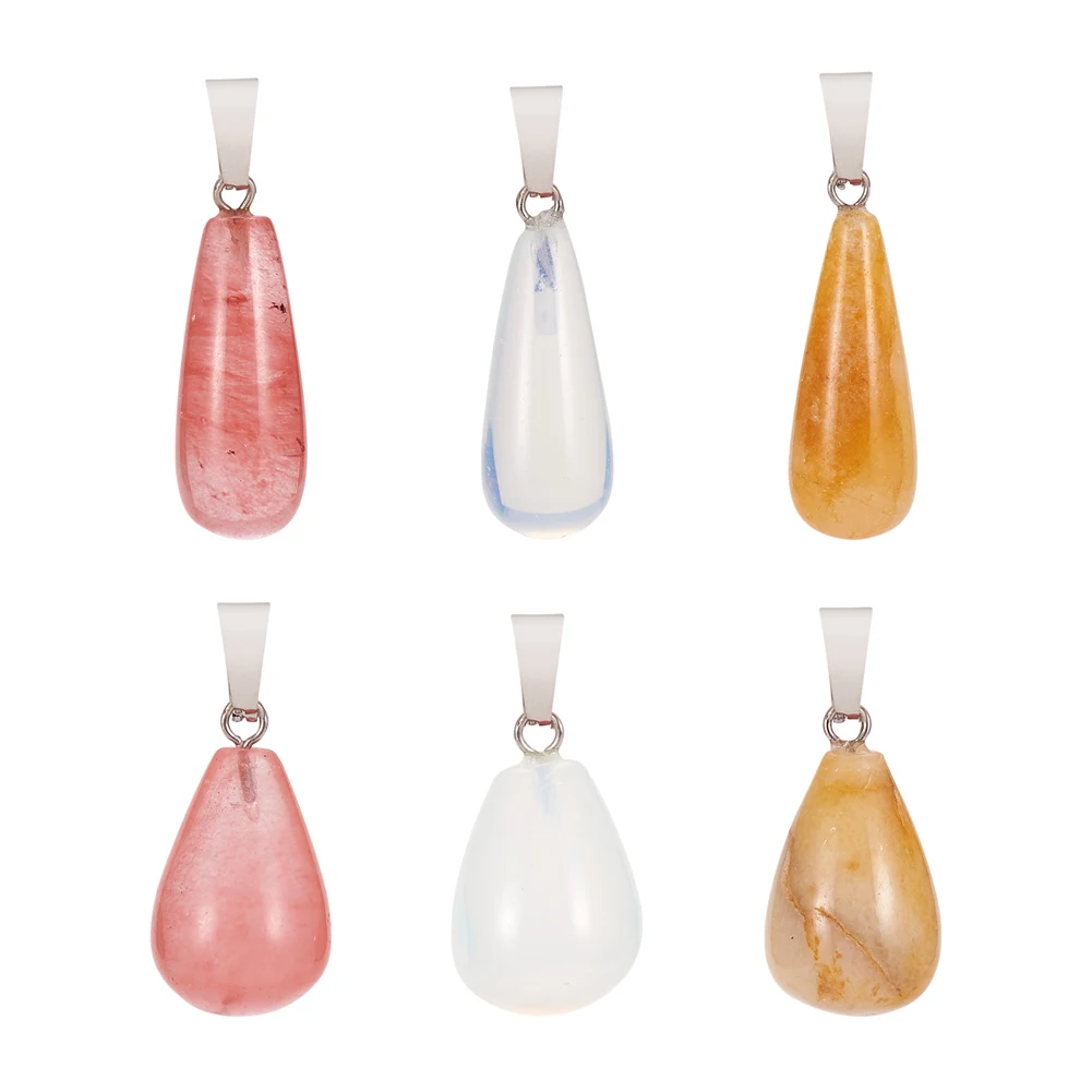 

12 шт., подвески из натурального камня в форме слезы