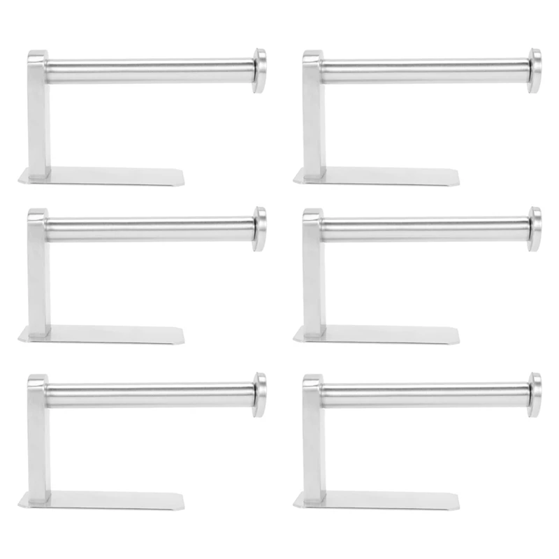 

6X Self Adhesive Toilet Paper Holder SUS 304 Stainless Steel No Drilling Bathroom Kitchen Tissue Paper Roll Towel Holder