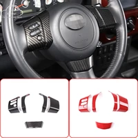 for toyota fj cruiser 2007 2021 abs carbon fiber car steering wheel decorative frame button cover stickers interior accessories